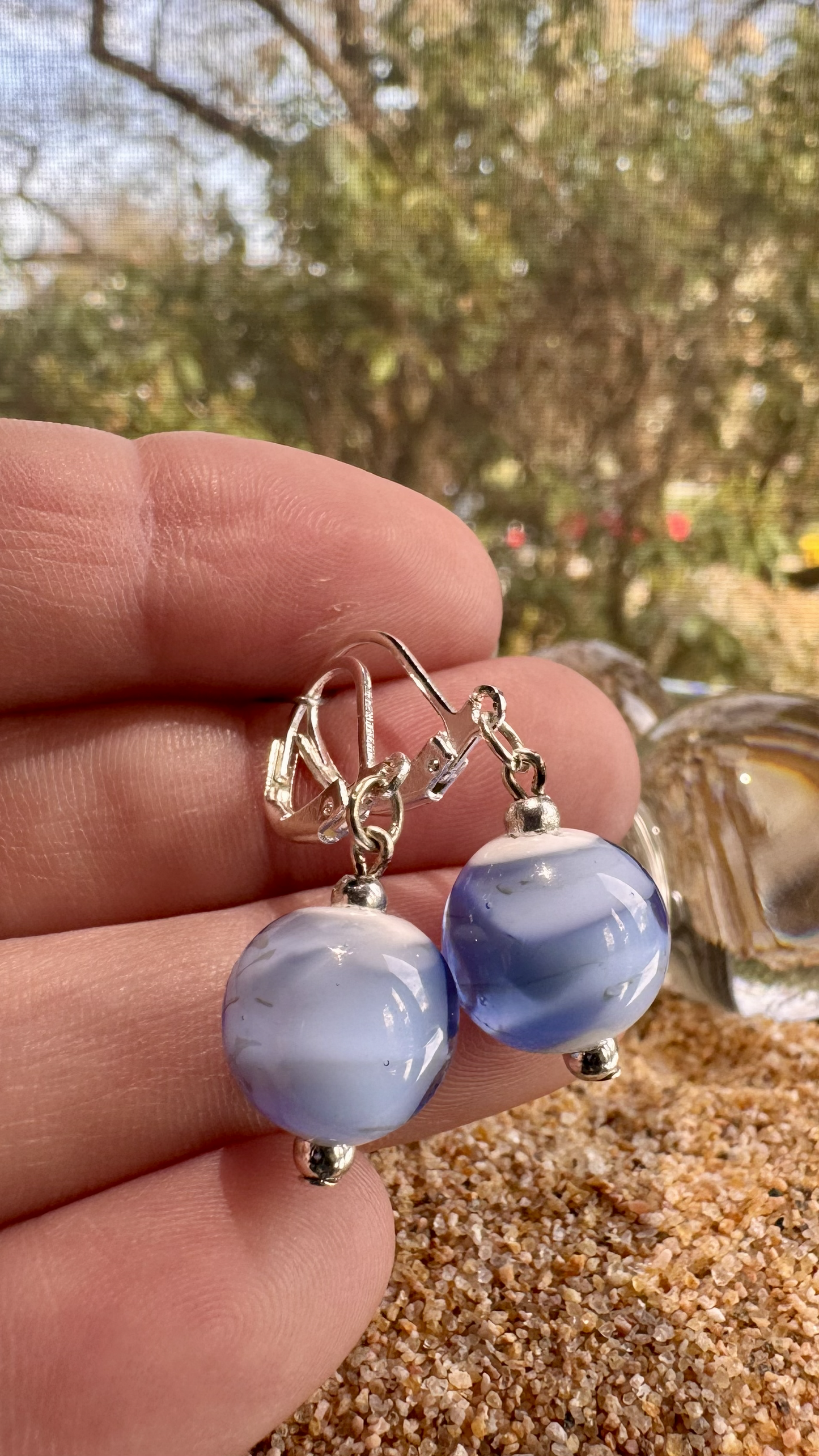 Blue Cumulus Earrings