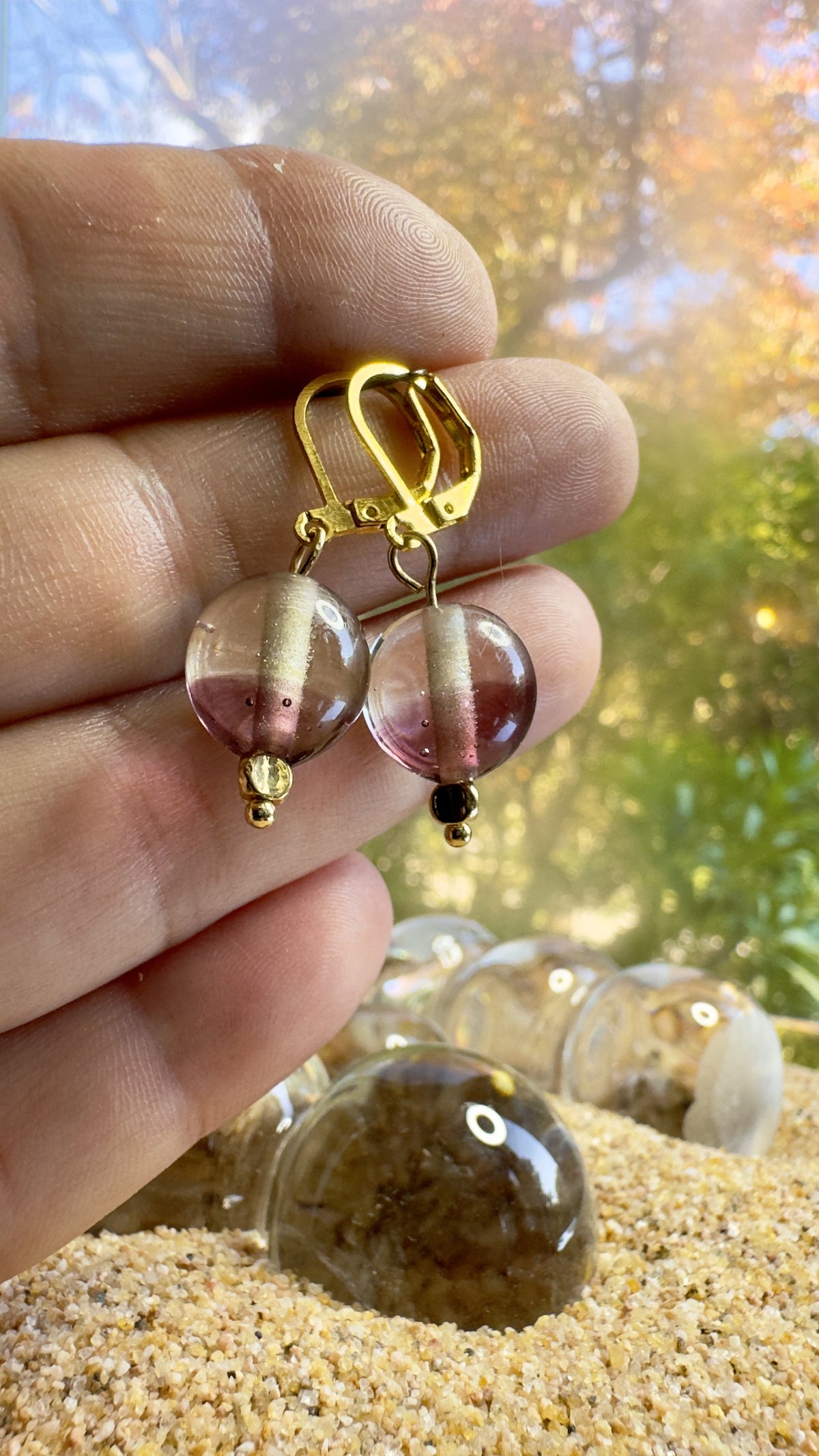 Pink Light Sap Earrings