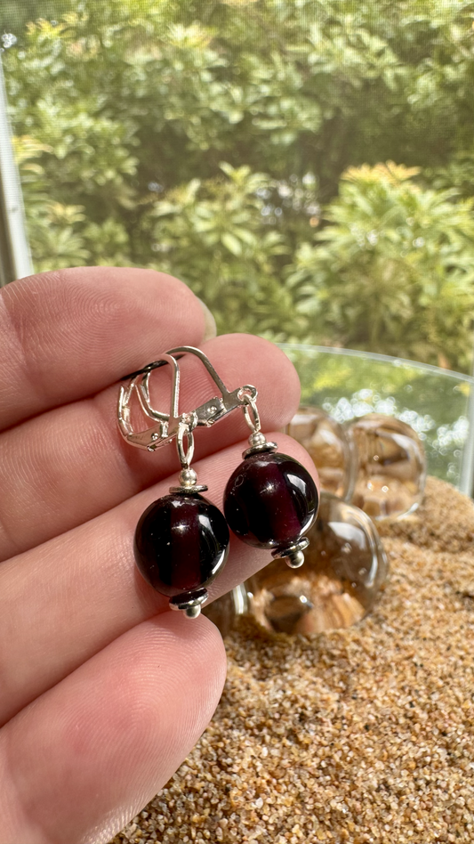 Purple Berry Earrings