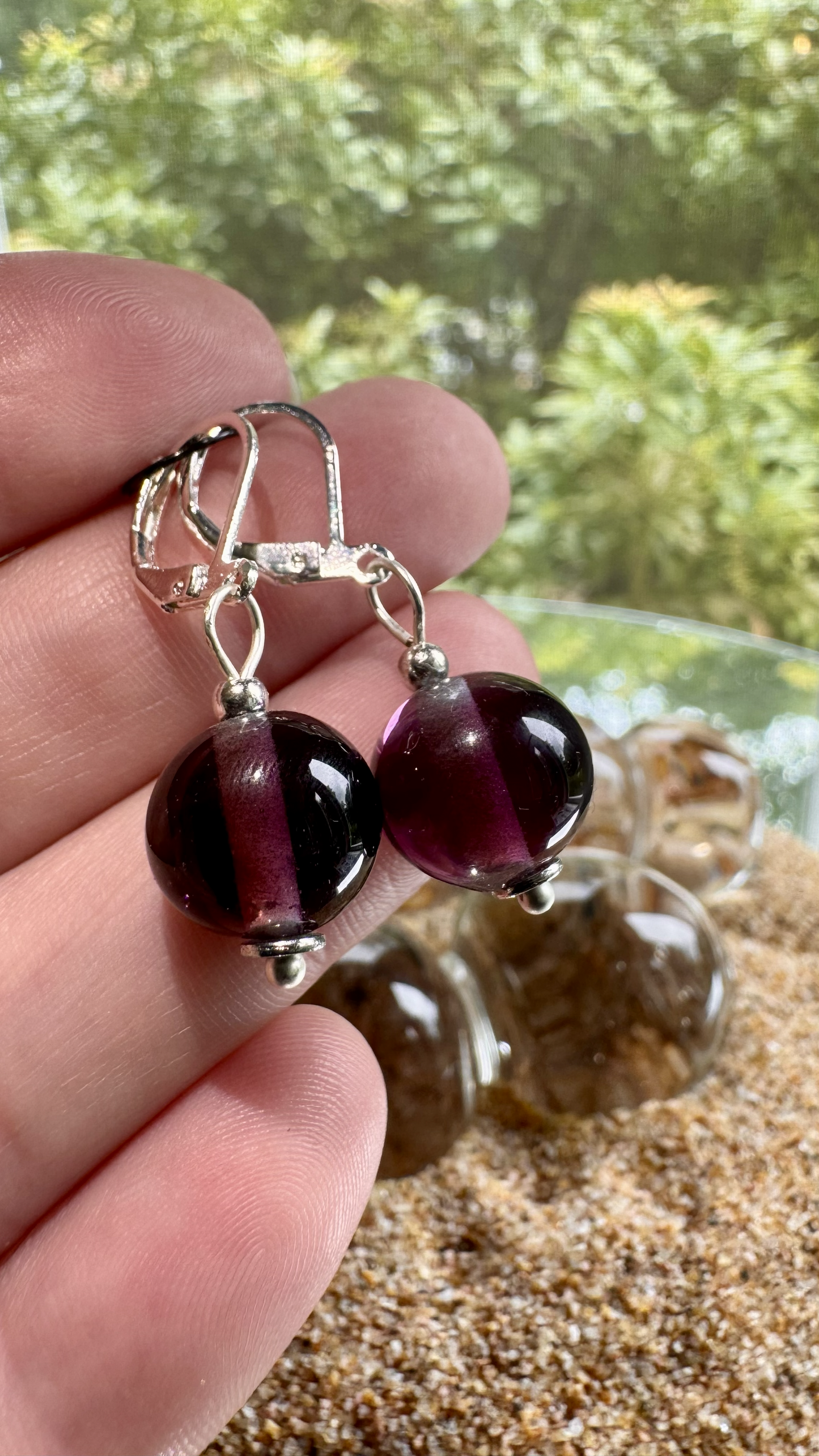 Purple Berry Glow Earrings