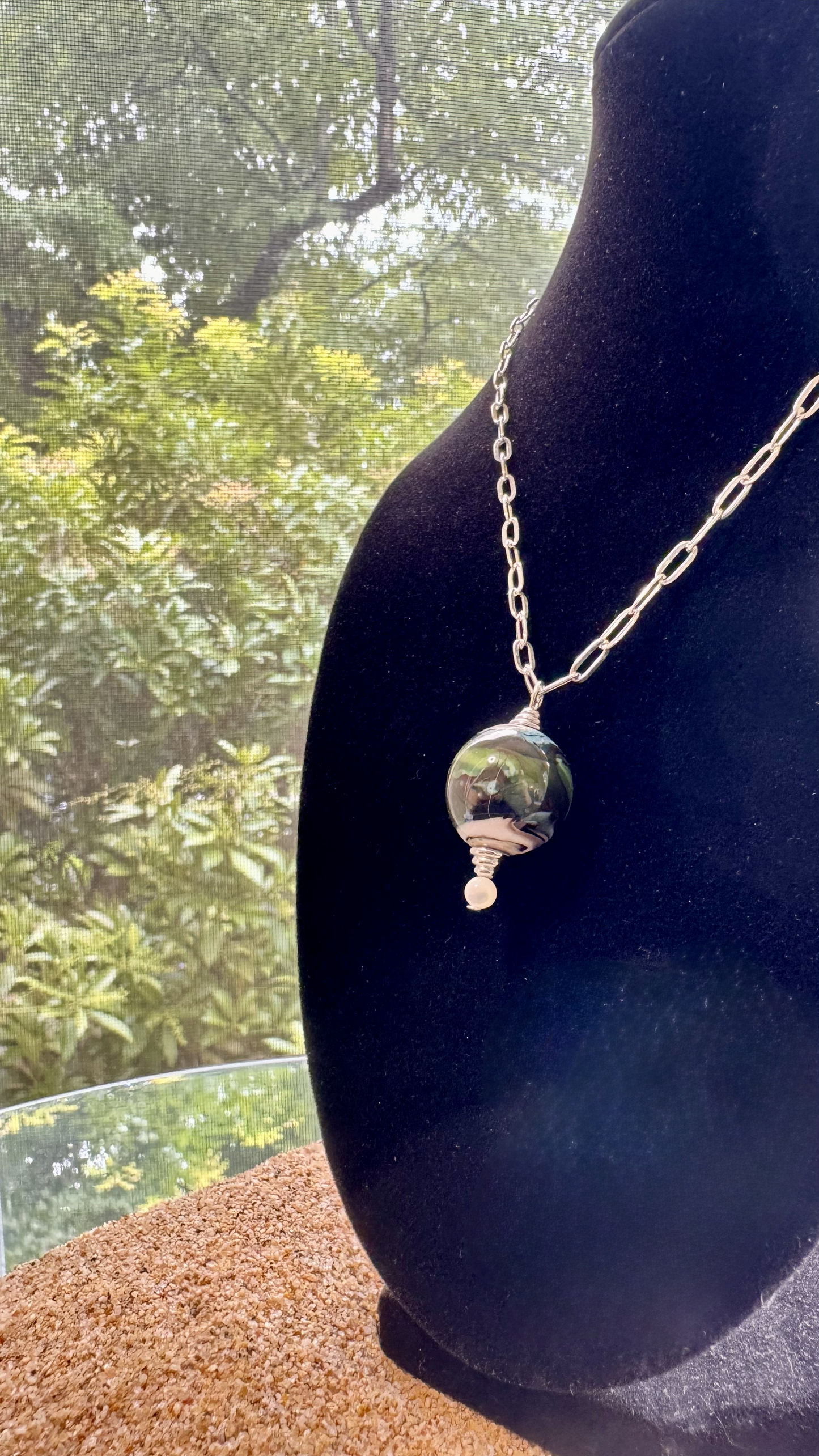 Tiny Forest Planet Necklace
