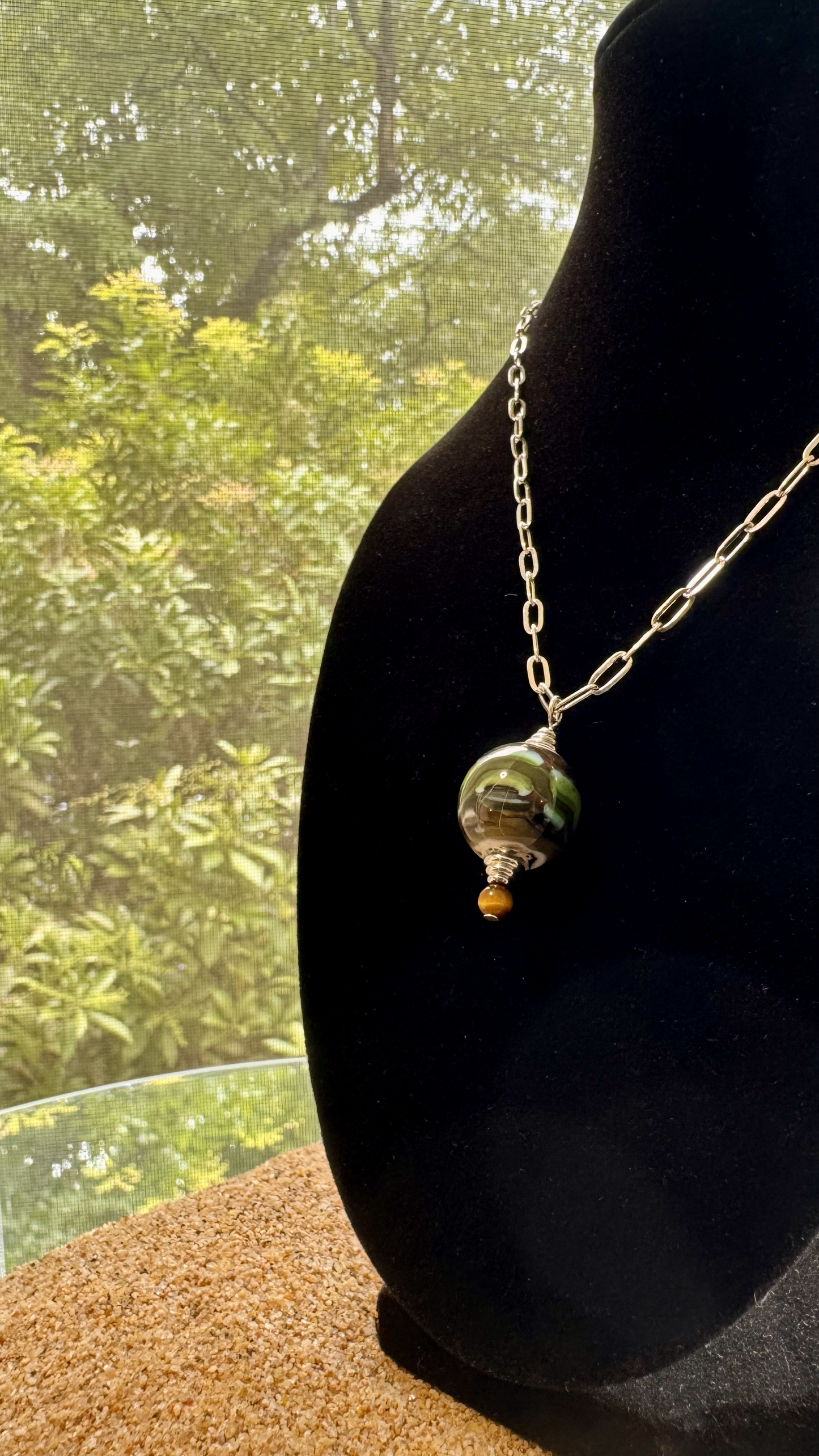 Tiny Forest Planet Necklace