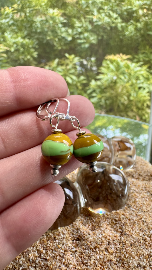 Yellow and Green Earrings