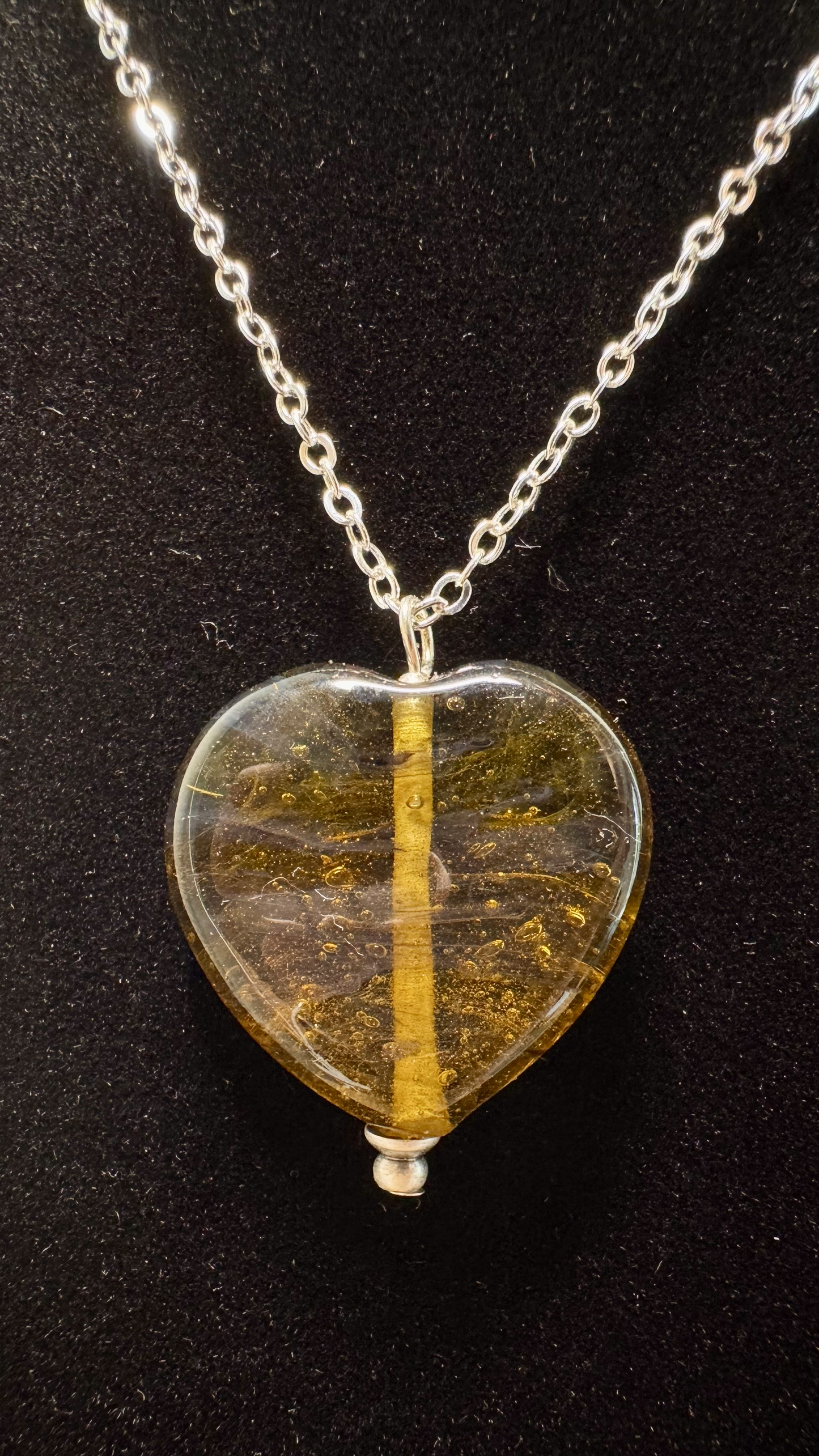 Dark Amber Heart Necklace