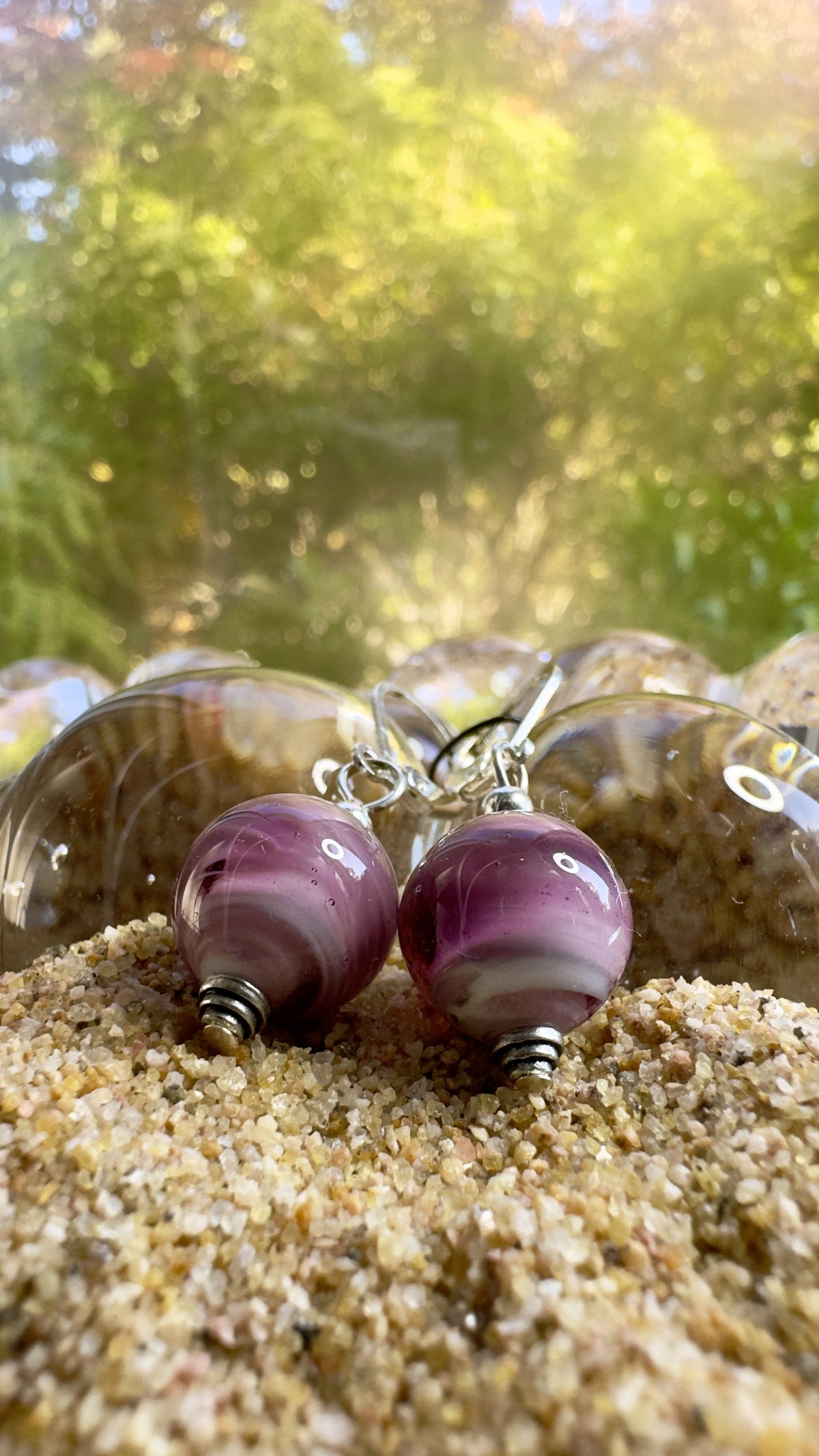 Deep Pink Cumulus Earrings