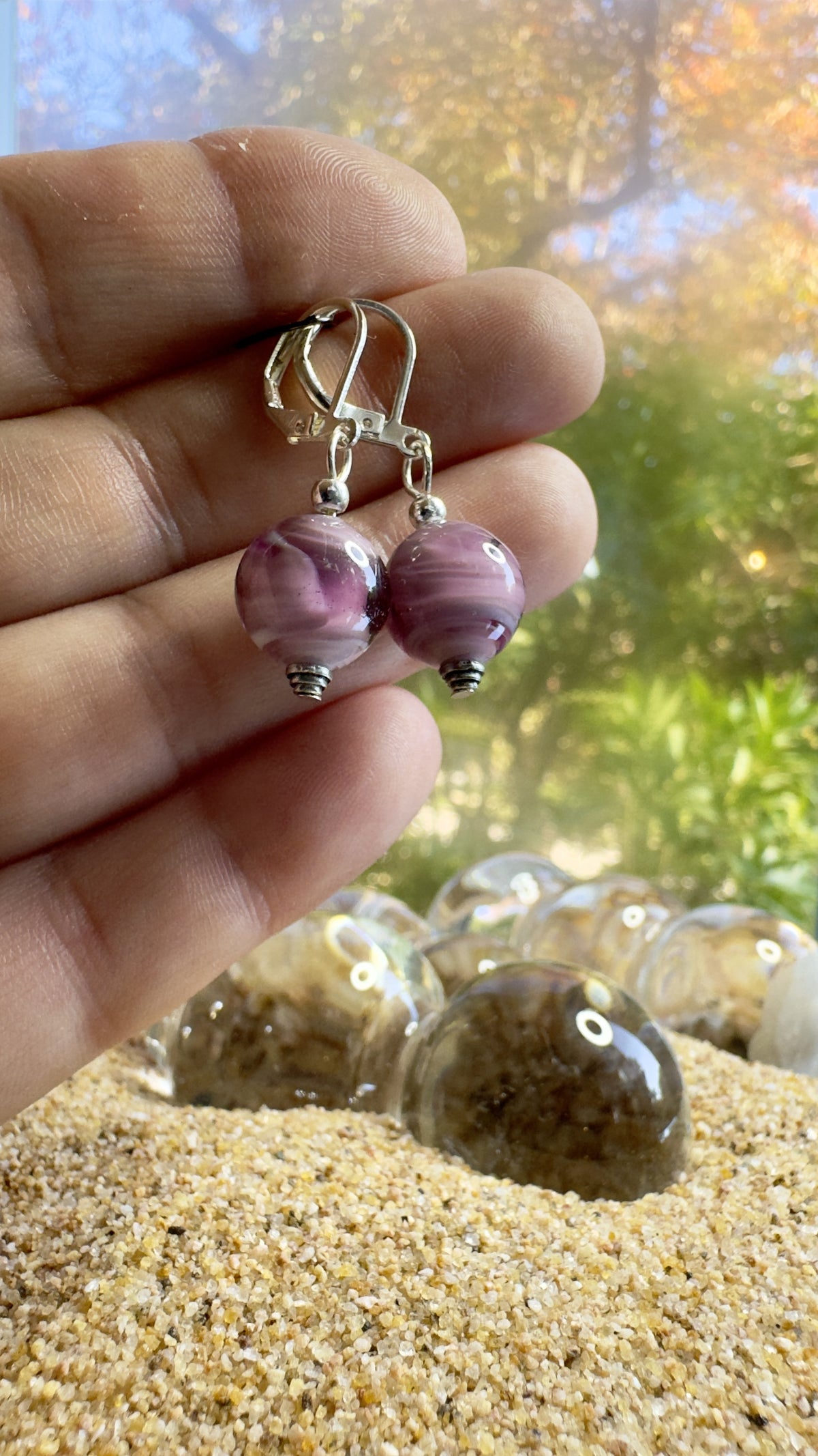 Deep Pink Cumulus Earrings