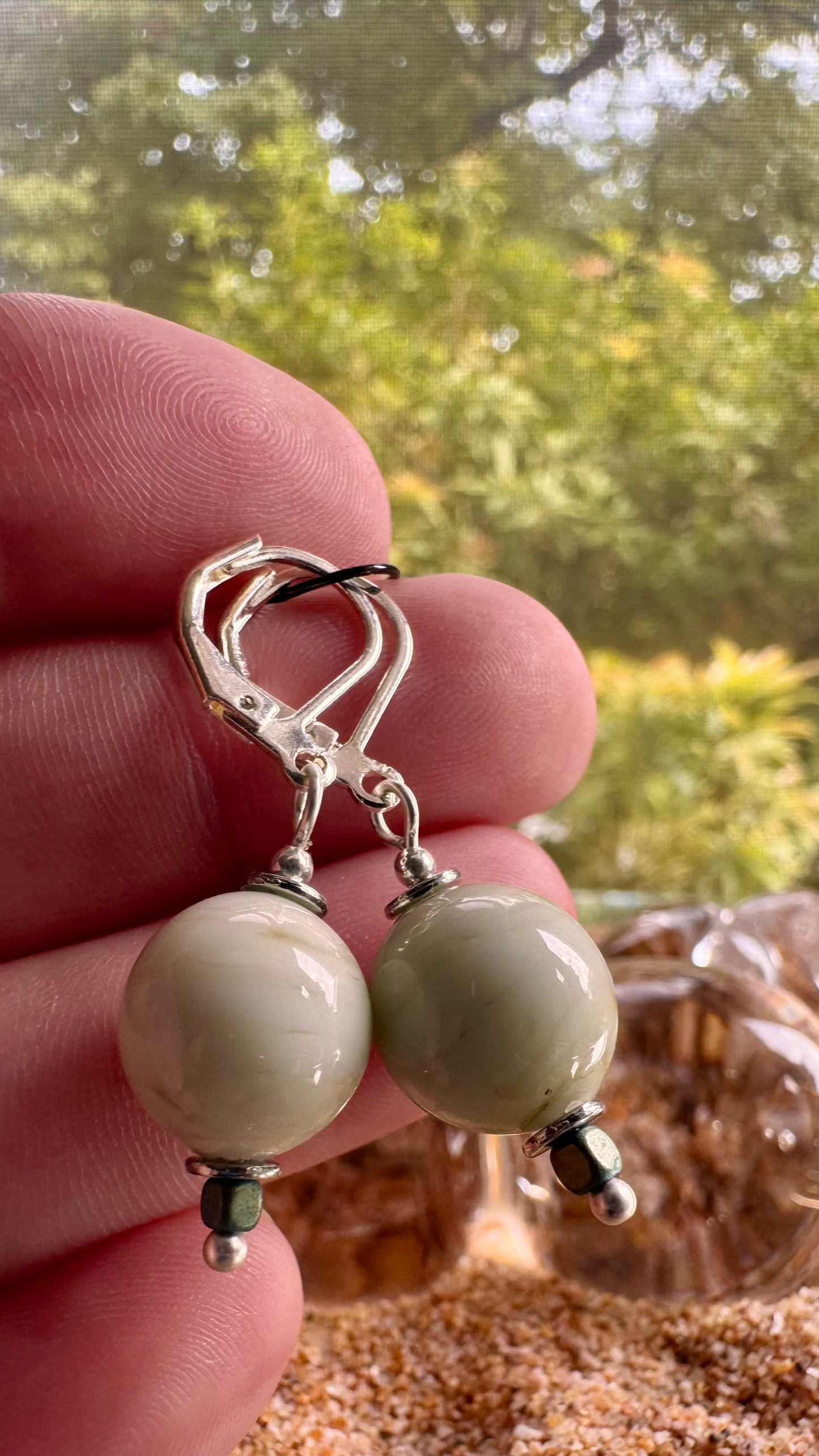 Foggy Green Morning Earrings