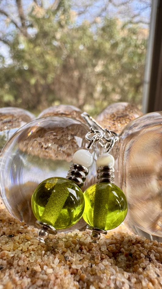 Green Dewdrop Earrings