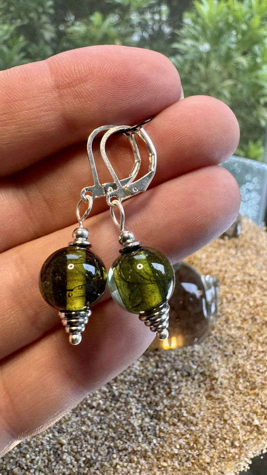 Green Moss Earrings