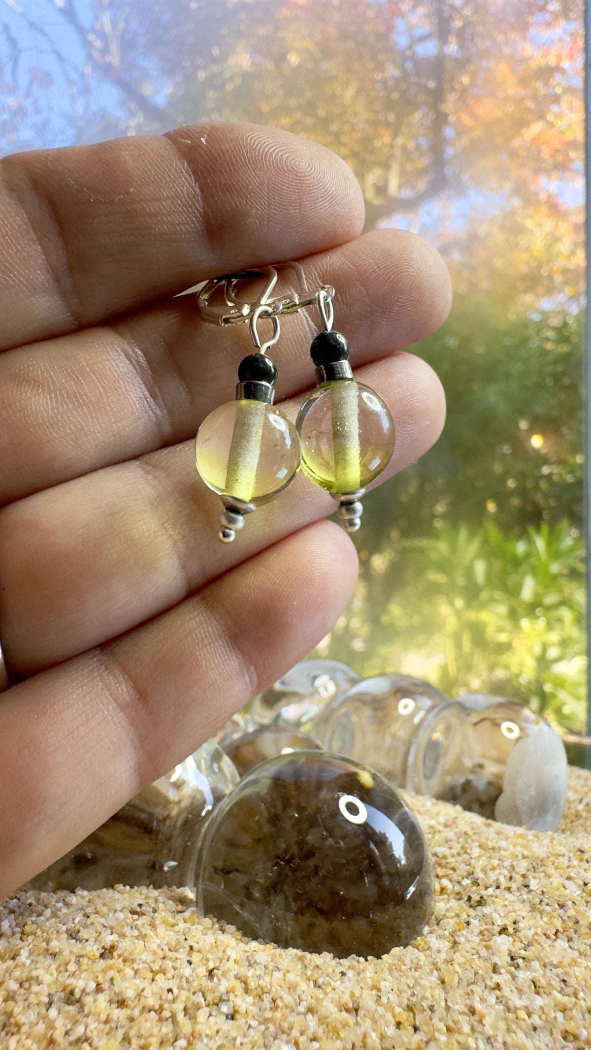 Light Green Dewdrop Earrings
