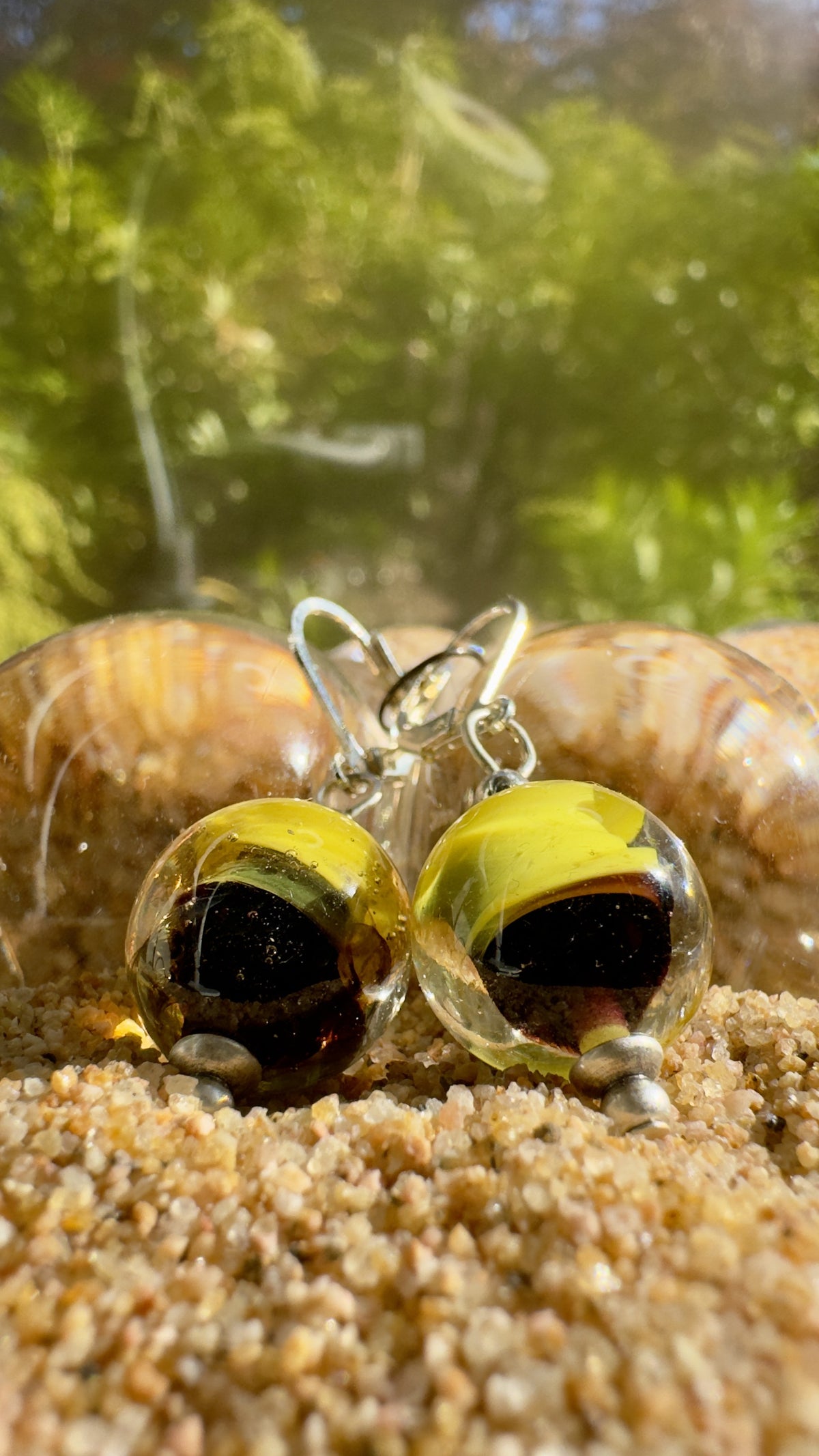 Swirling Yellow Nebula Earrings