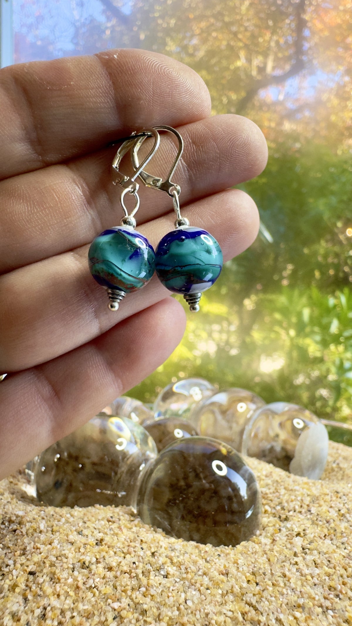 Tiny Earth Earrings