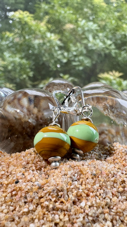 Yellow and Green Earrings